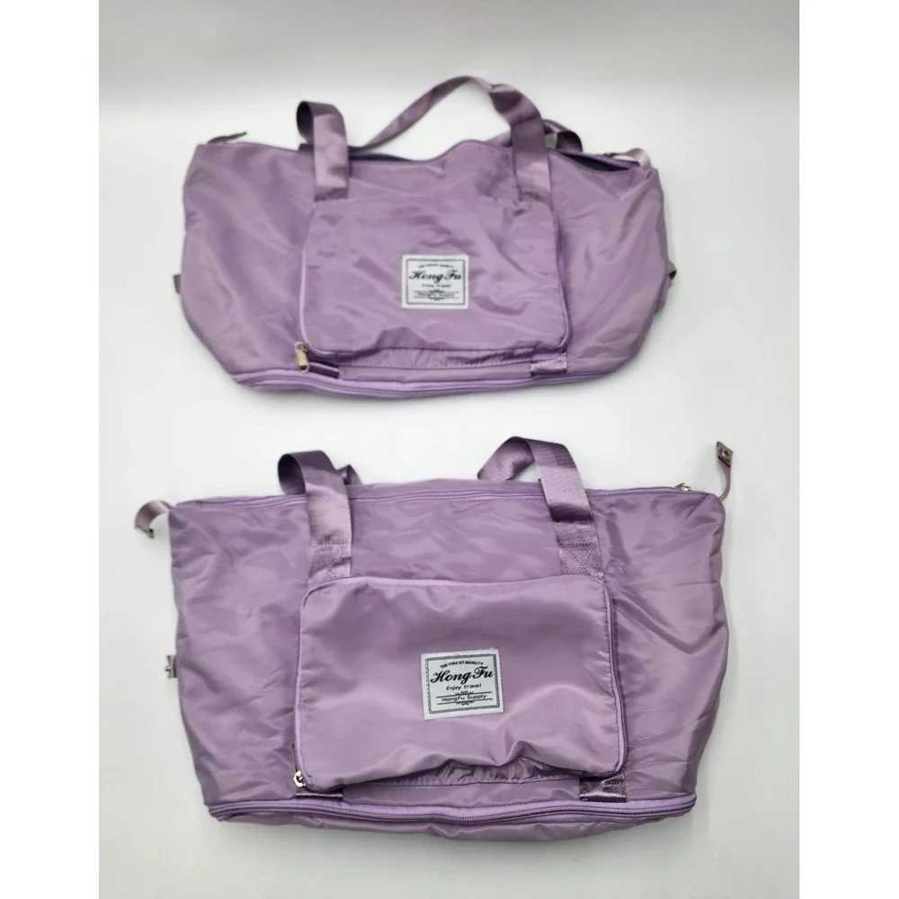 Hong Fu‎ Expandable Gym/Duffle Bag | Large Capacity Purple Overnight Bag 2 bags